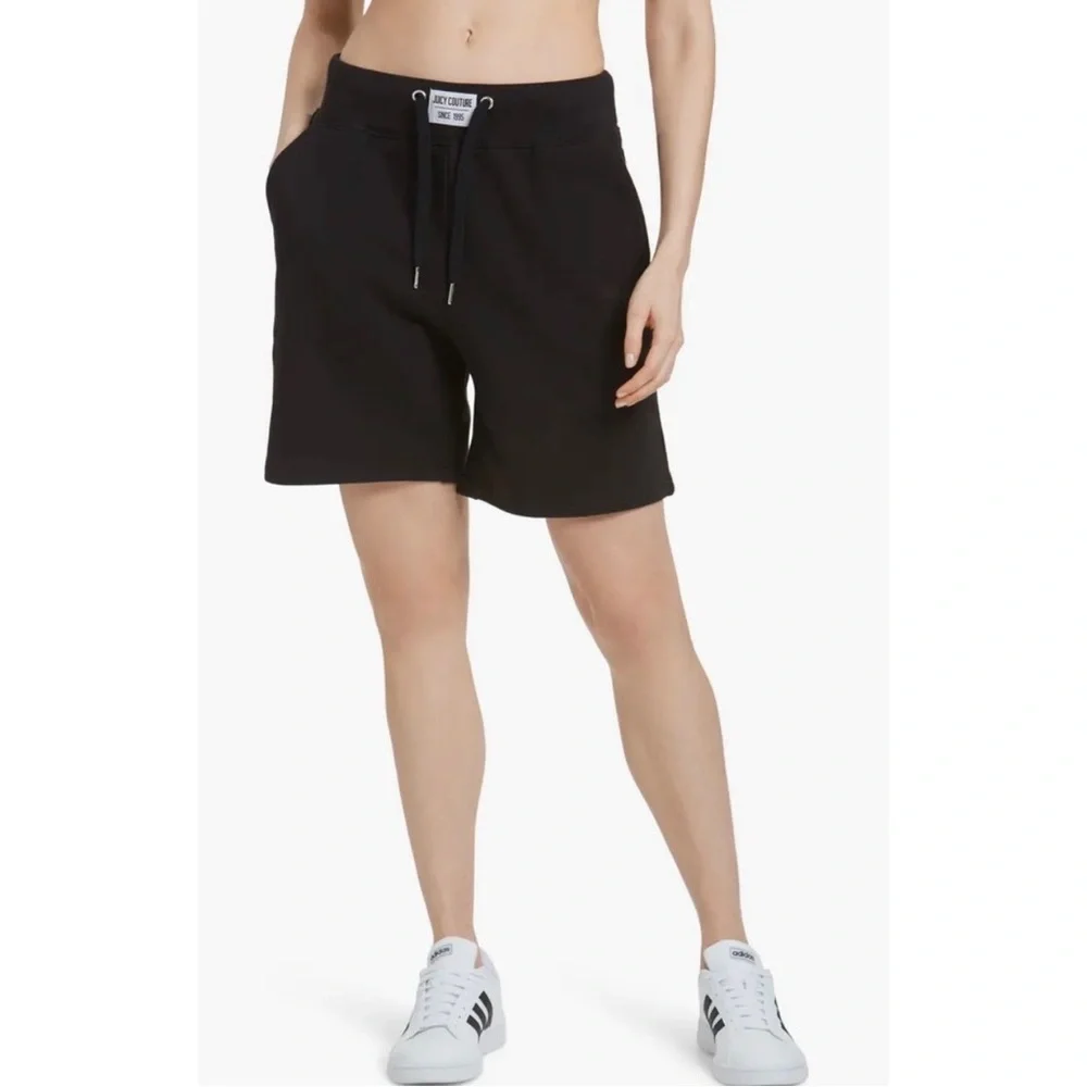 Juicy Couture Black High Waist French Terry Sweat Shorts Size XL - Picture 1 of 9